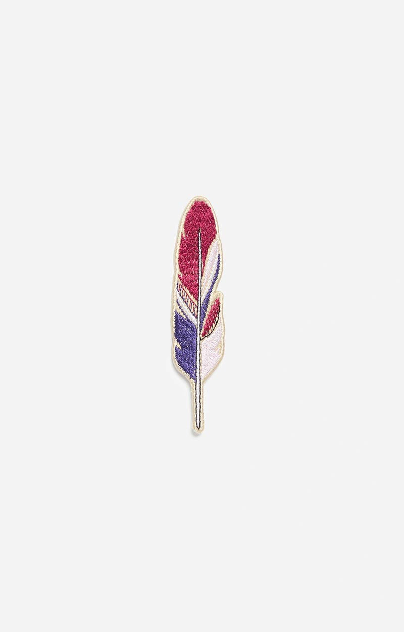 LARGE PINK AND VIOLET FEATHER PATCH
