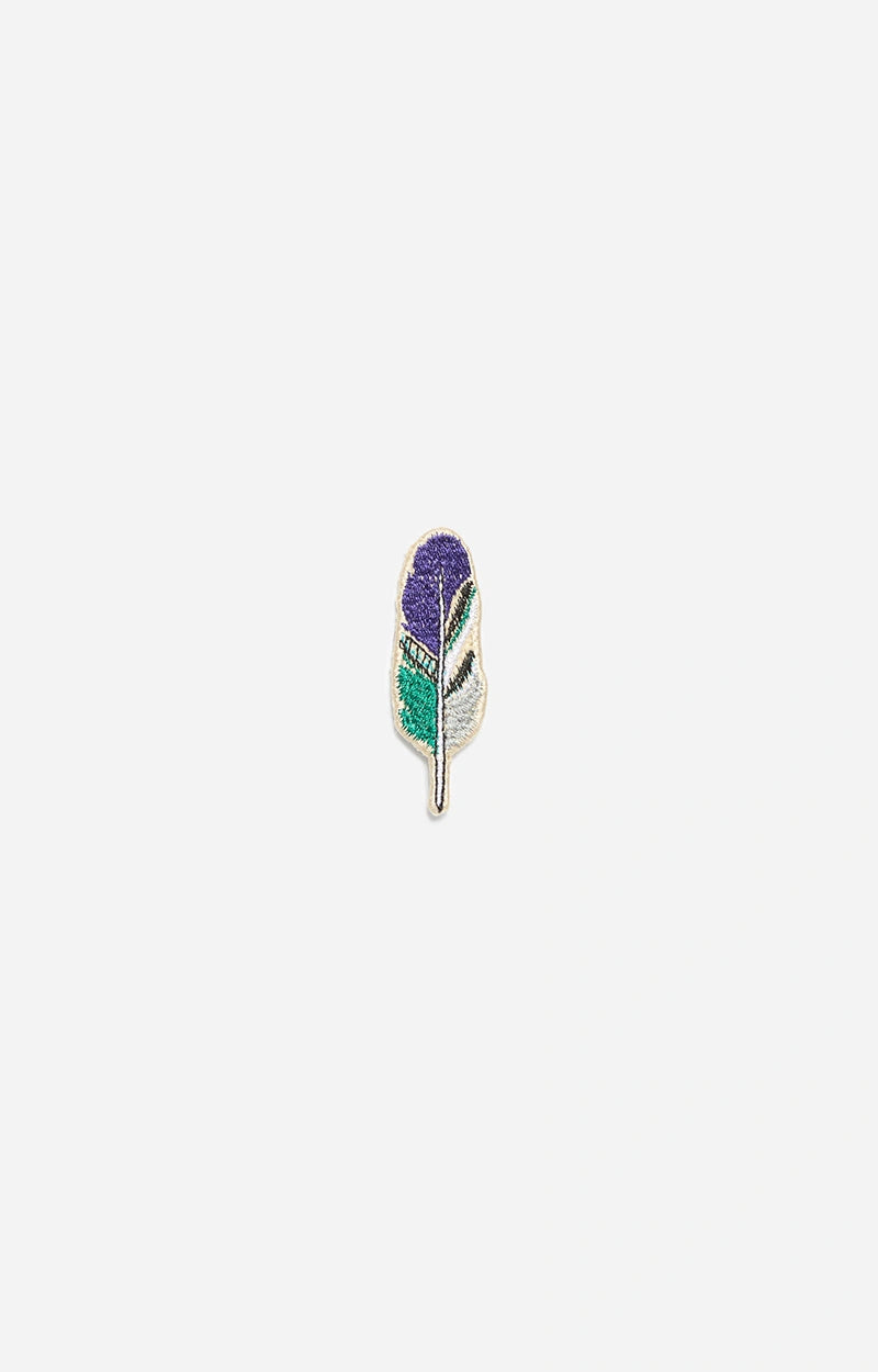 Small Feather Patch Violet and Green