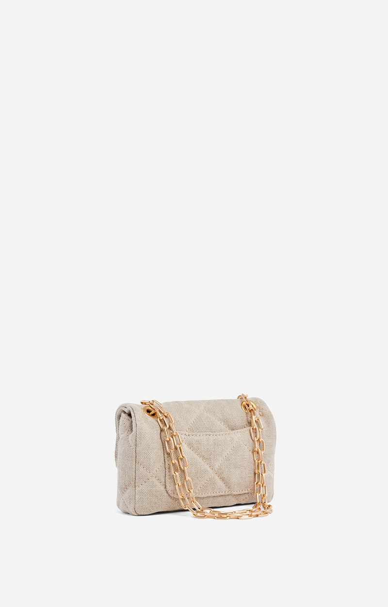SMALL LINEN SAND MOON BAG