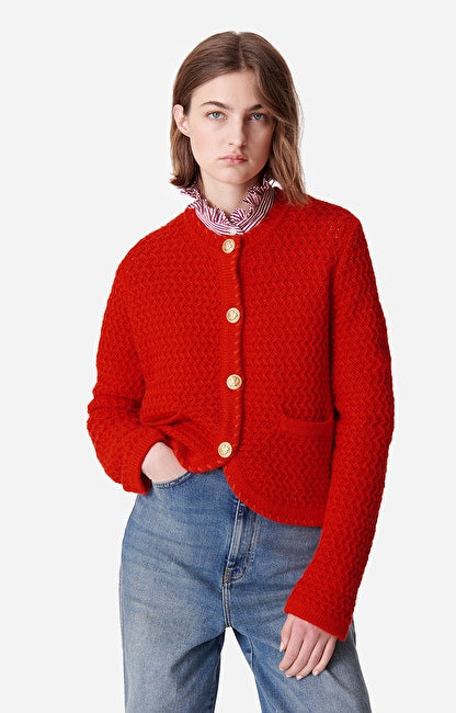 DORINA POPPY RED CARDIGAN