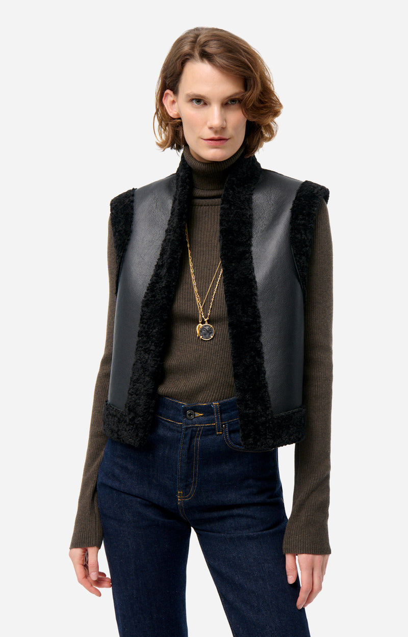 DAMAN BLACK BOUCLE VEST