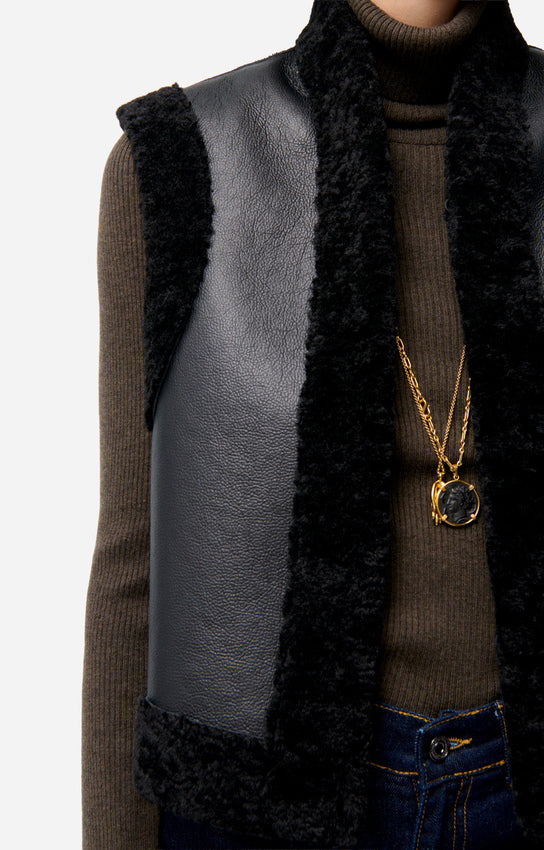 DAMAN BLACK BOUCLE VEST