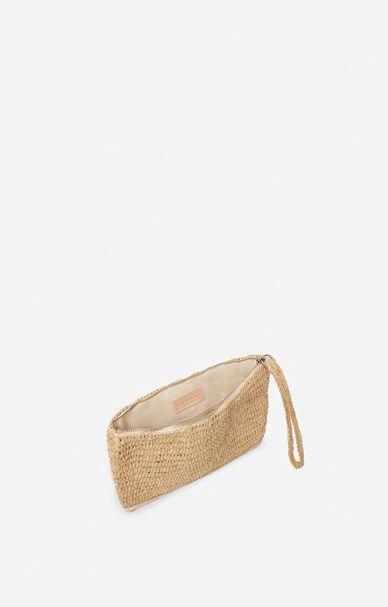 RAFFIA GOLD POUCH