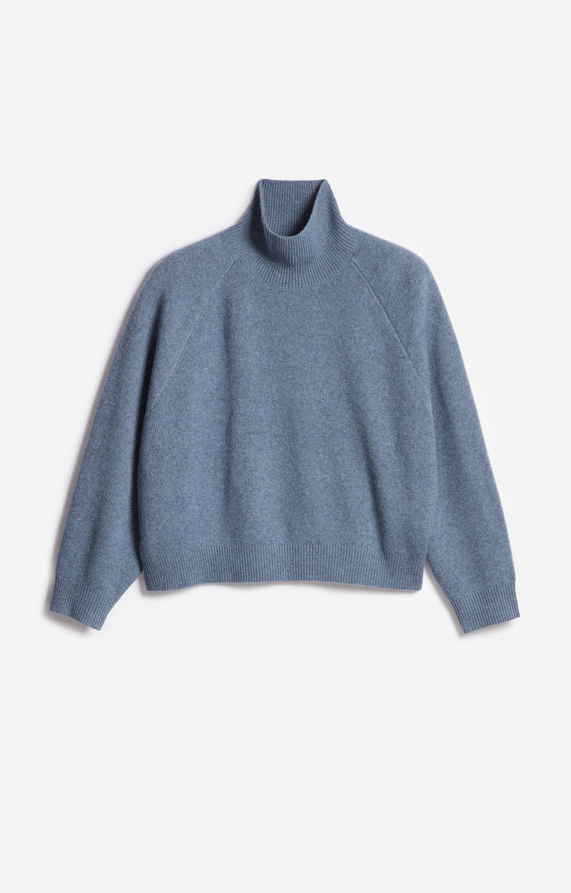 FRENE DENIM WOOL TURTLENECK