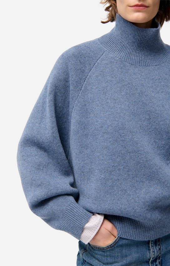FRENE DENIM WOOL TURTLENECK