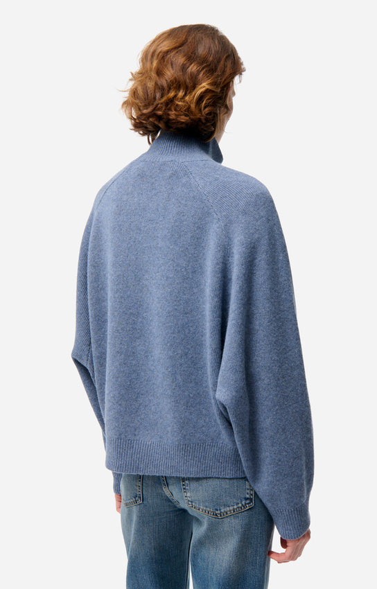 FRENE DENIM WOOL TURTLENECK