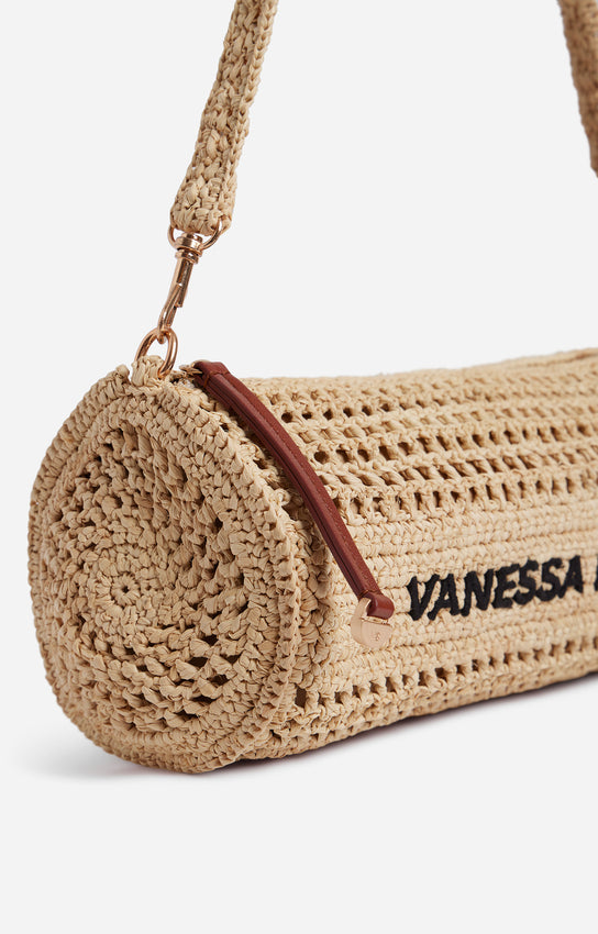RAFFIA SAND BOWLING BAG