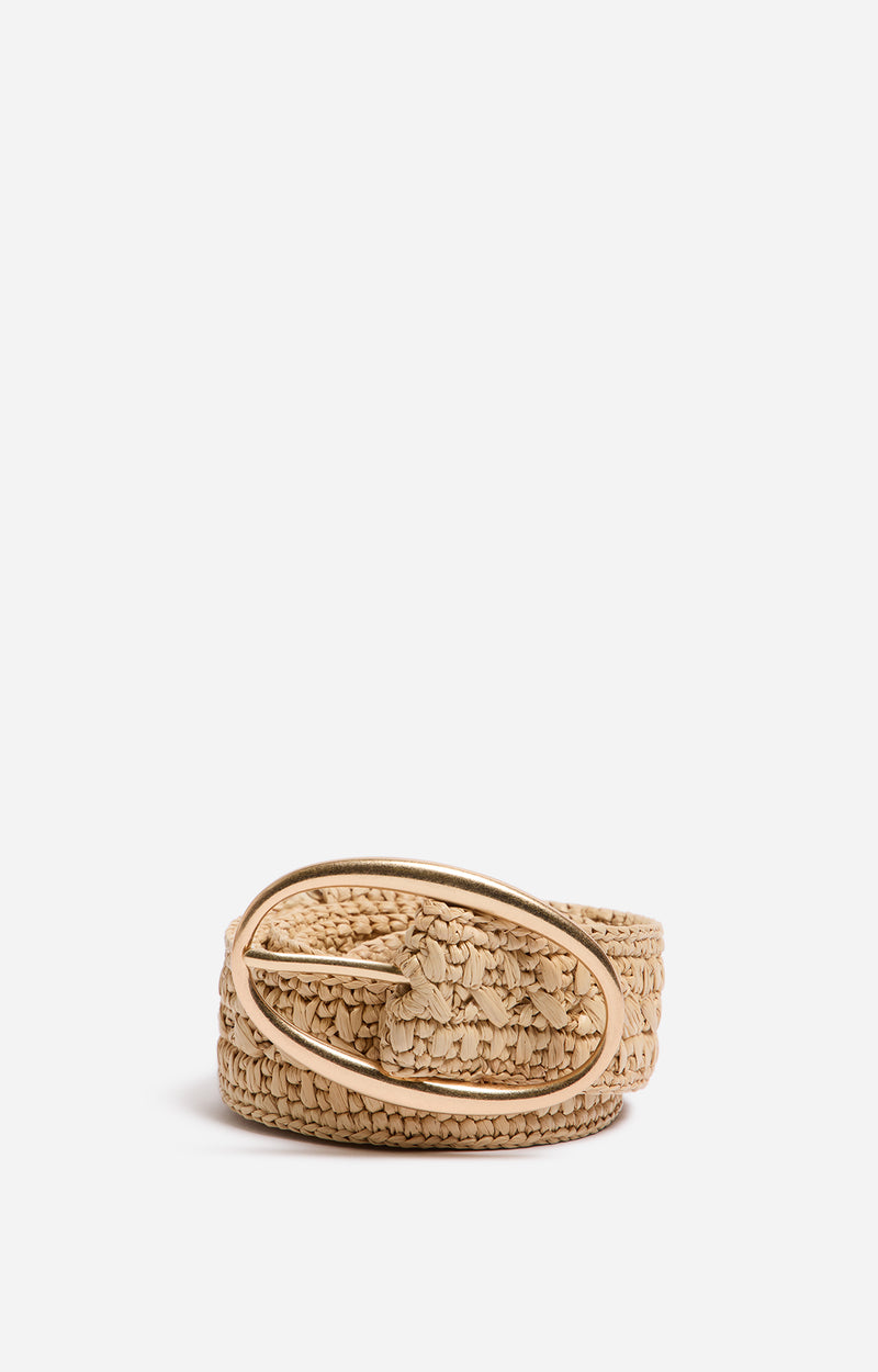 RAFFIA NATURAL BELT 35MM