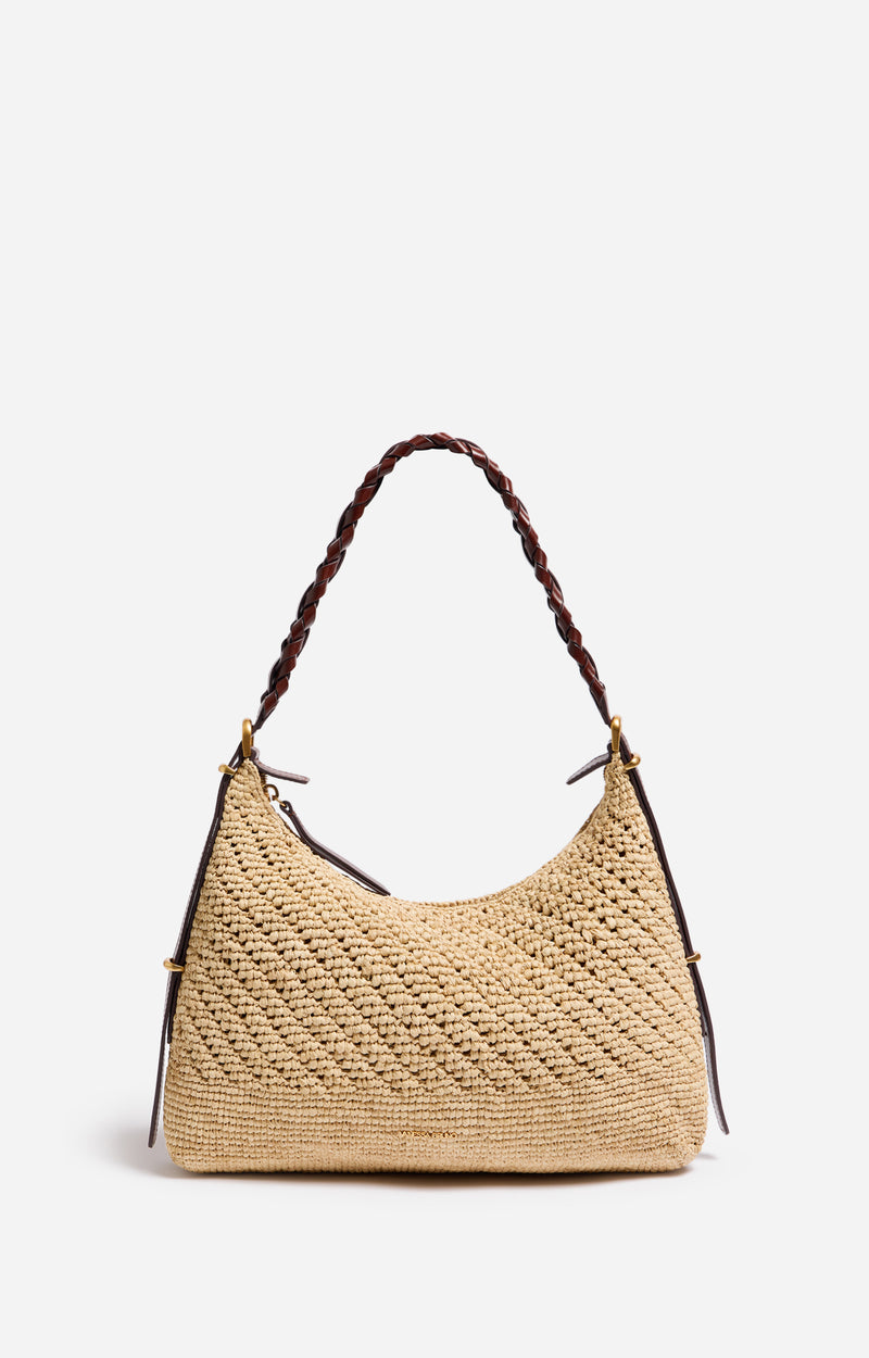 SMALL JESS RAFFIA HOBO BAG