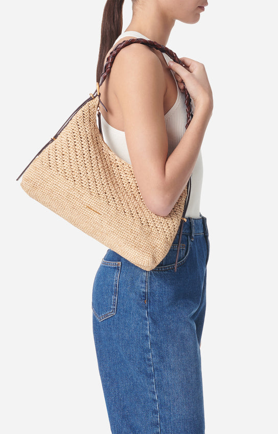 SMALL JESS RAFFIA HOBO BAG