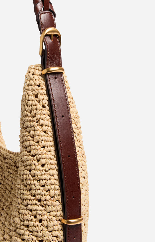 LARGE JESS RAFFIA HOBO BAG