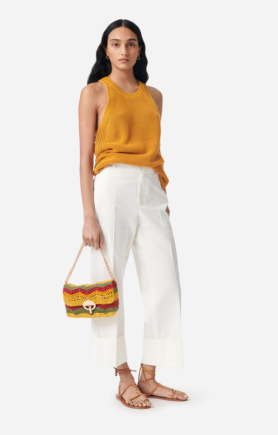 EIKO MUSTARD SLEEVELESS SWEATER