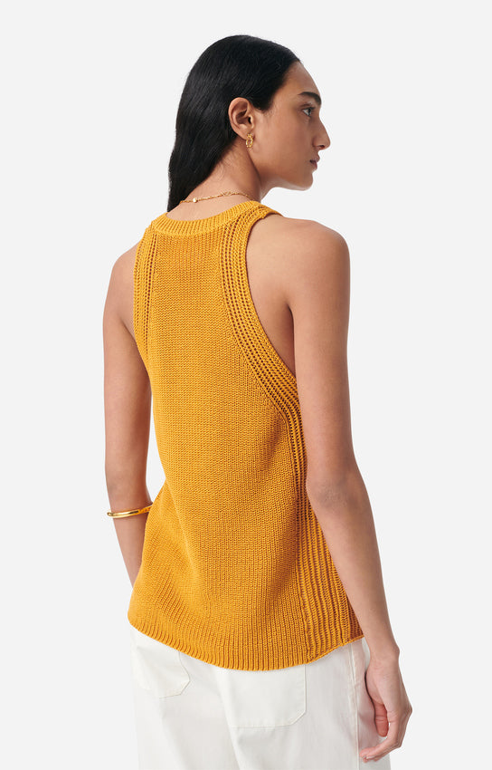 EIKO MUSTARD SLEEVELESS SWEATER