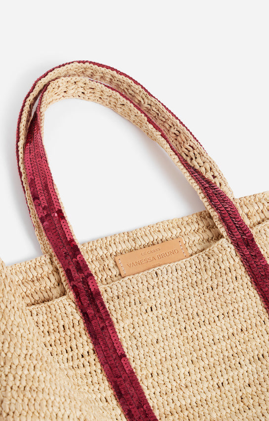 RAPHIA M LIPSTICK CABAS TOTE