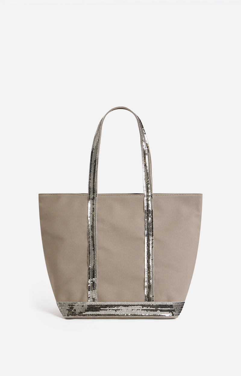 CANVAS M ZINC ZIPPED CABAS TOTE