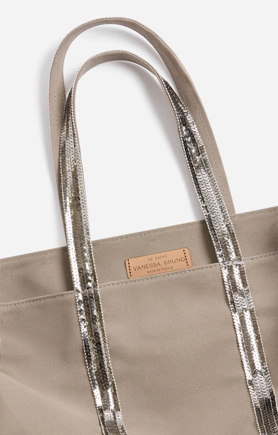 CANVAS M ZINC ZIPPED CABAS TOTE