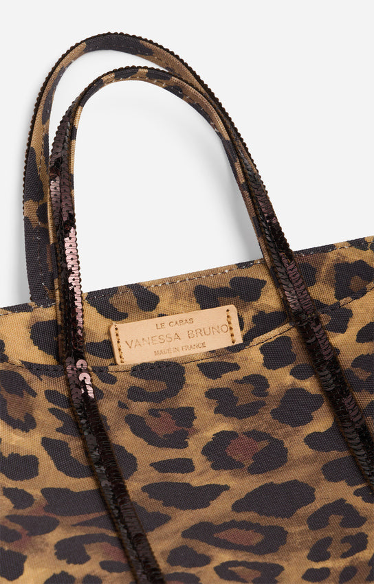 LEOPARD CABAS S WITH STRAP