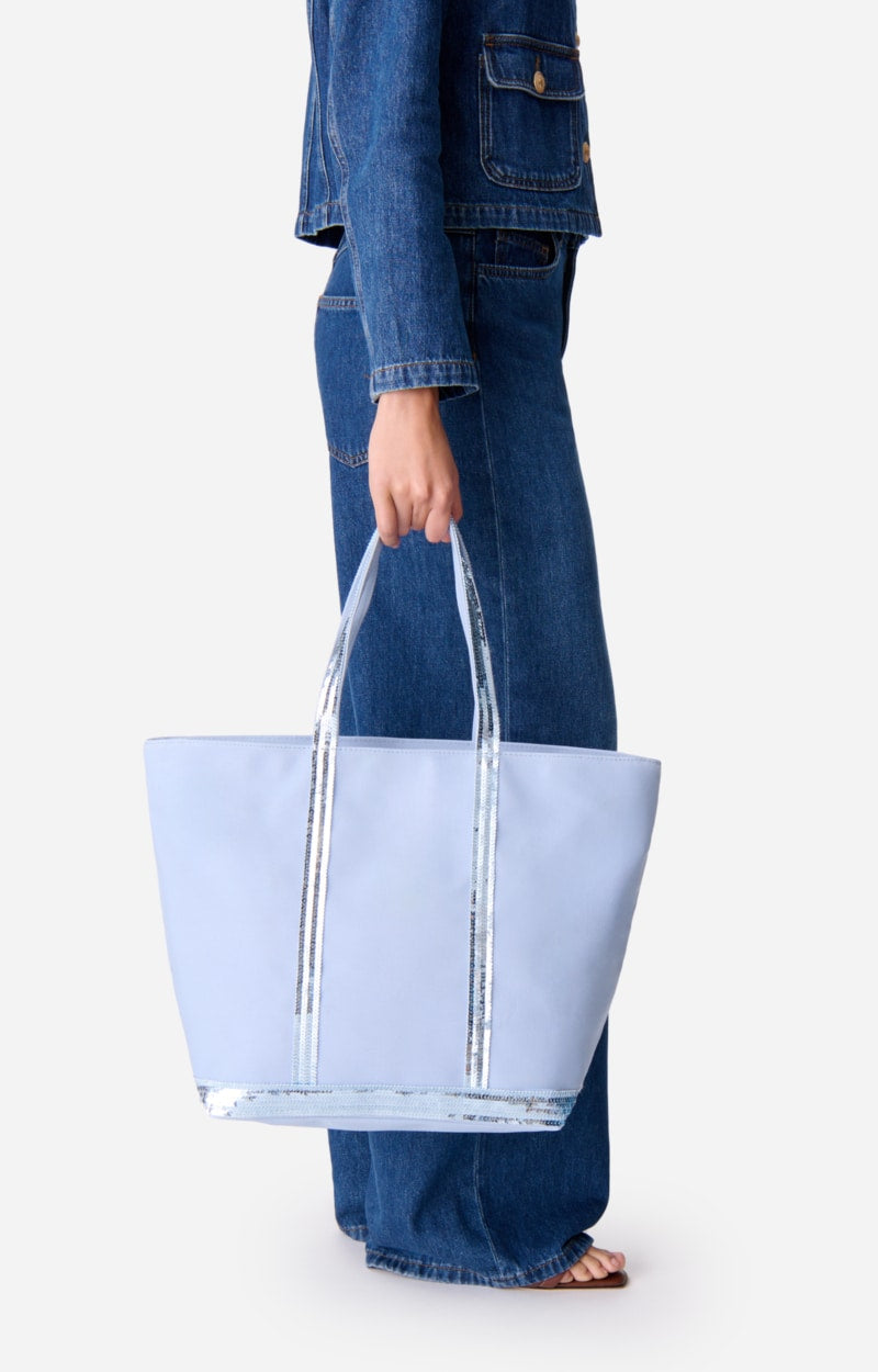 CANVAS L INDIGO CLAIR CABAS TOTE