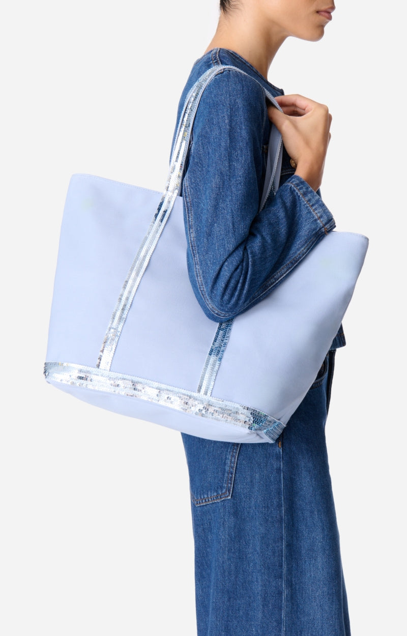 CANVAS L INDIGO CLAIR CABAS TOTE