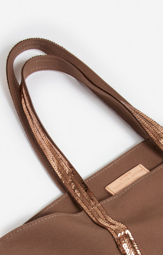 CANVAS M NUTMEG ZIPPED CABAS TOTE