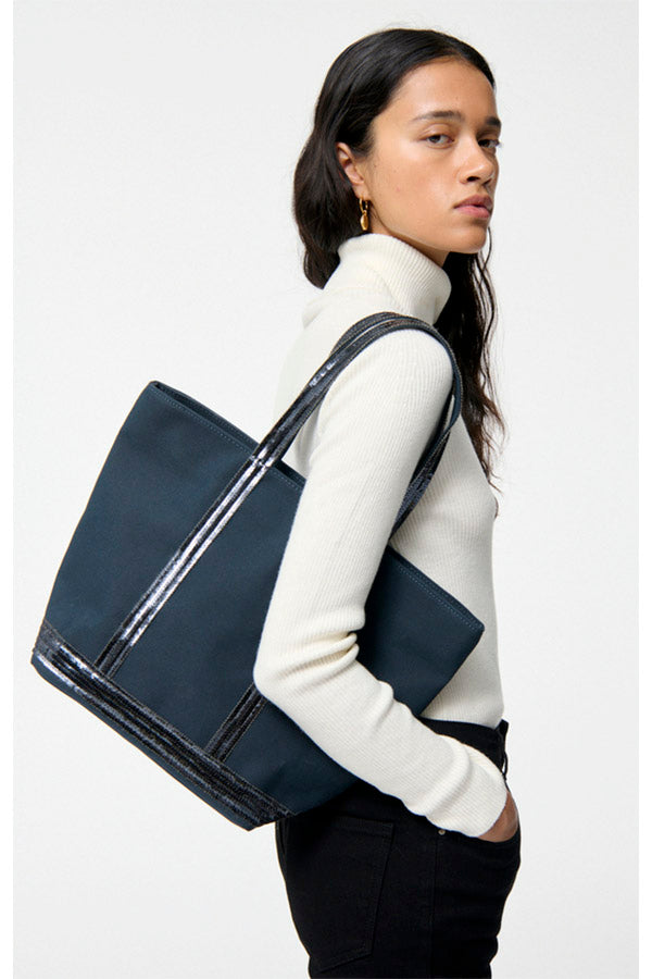 CANVAS M PYRITE ZIPPED CABAS TOTE