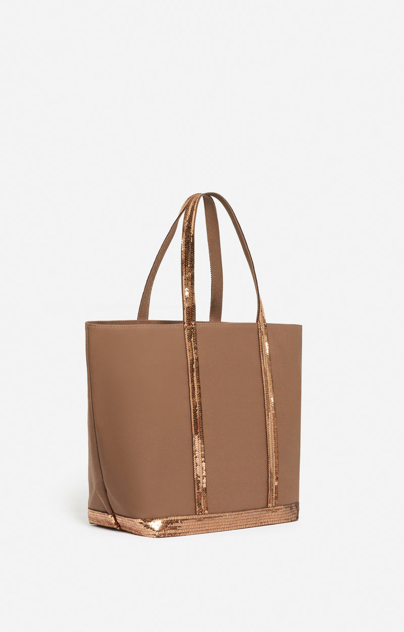 CANVAS L NUTMET ZIPPED CABAS TOTE