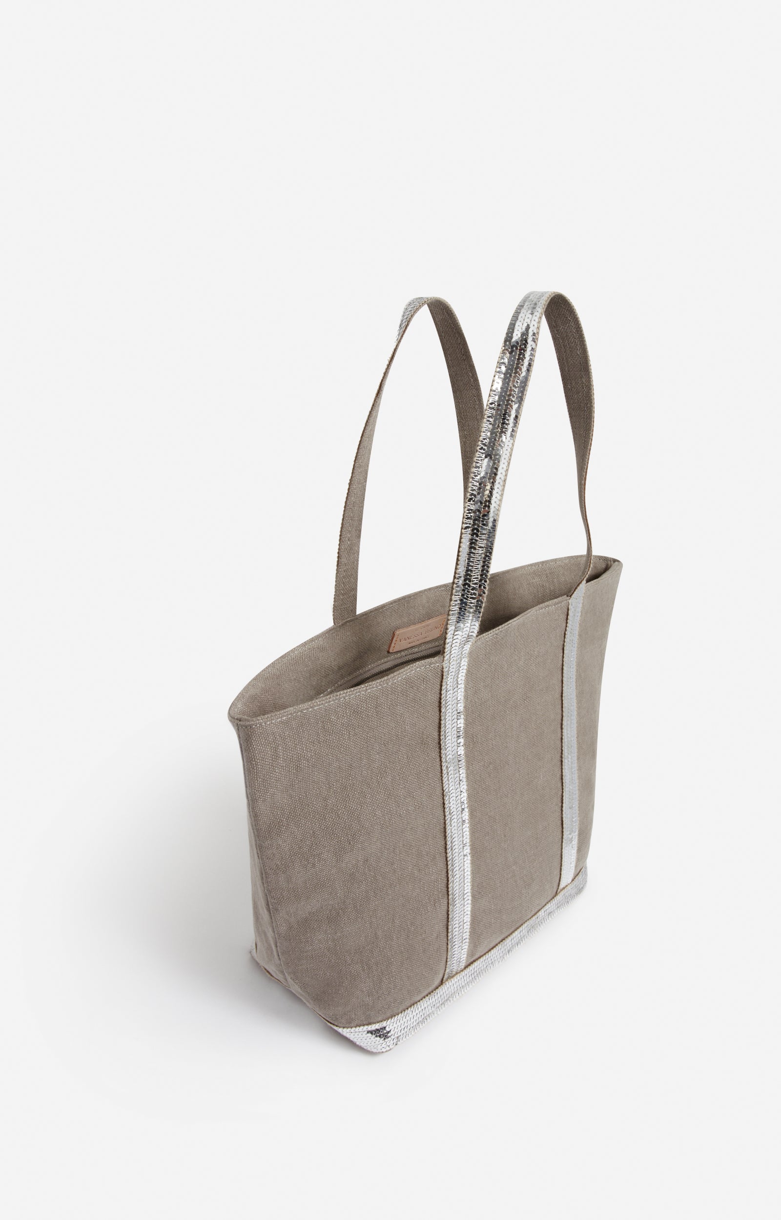 LINEN M LIMESTONE ZIPPED CABAS TOTE