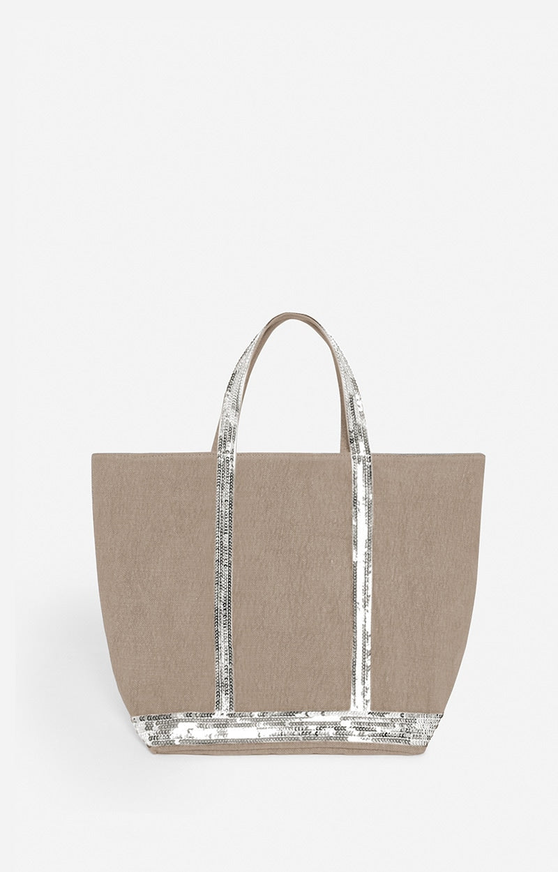 LINEN M SABLE CABAS TOTE