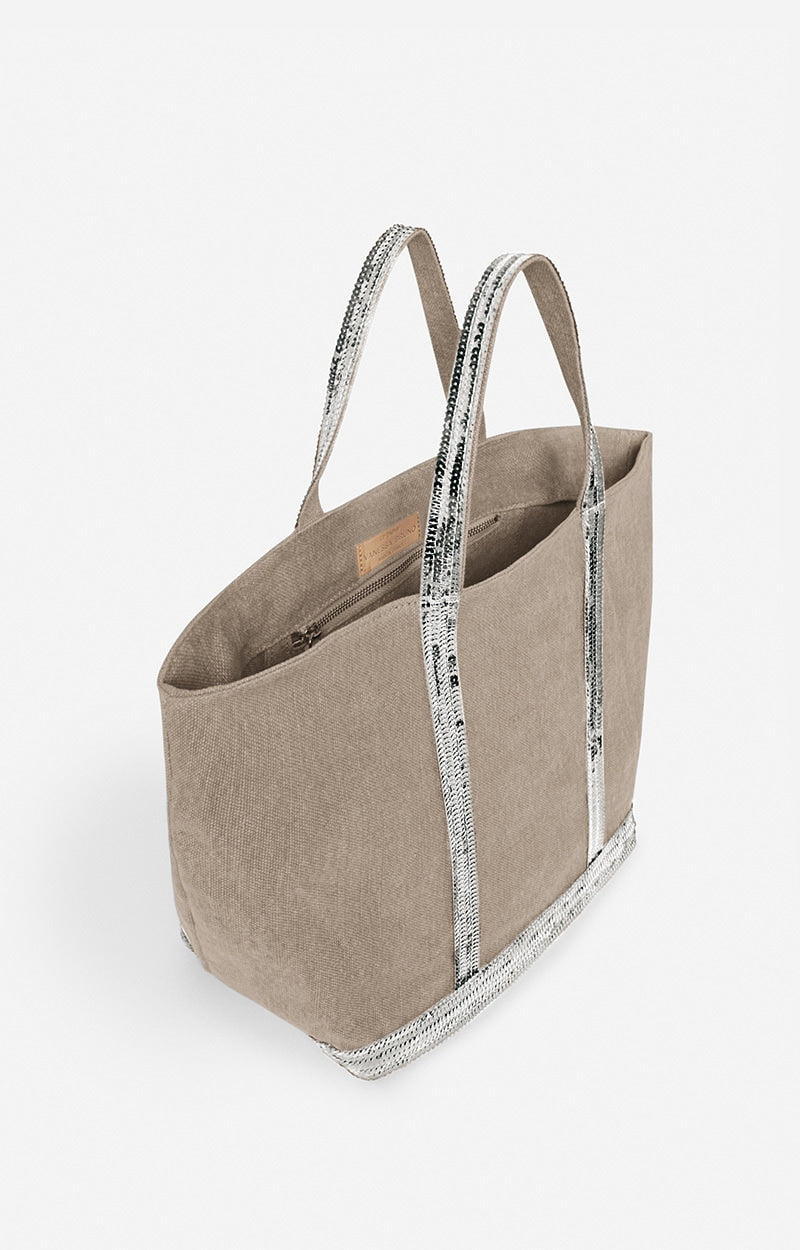 LINEN M SABLE CABAS TOTE