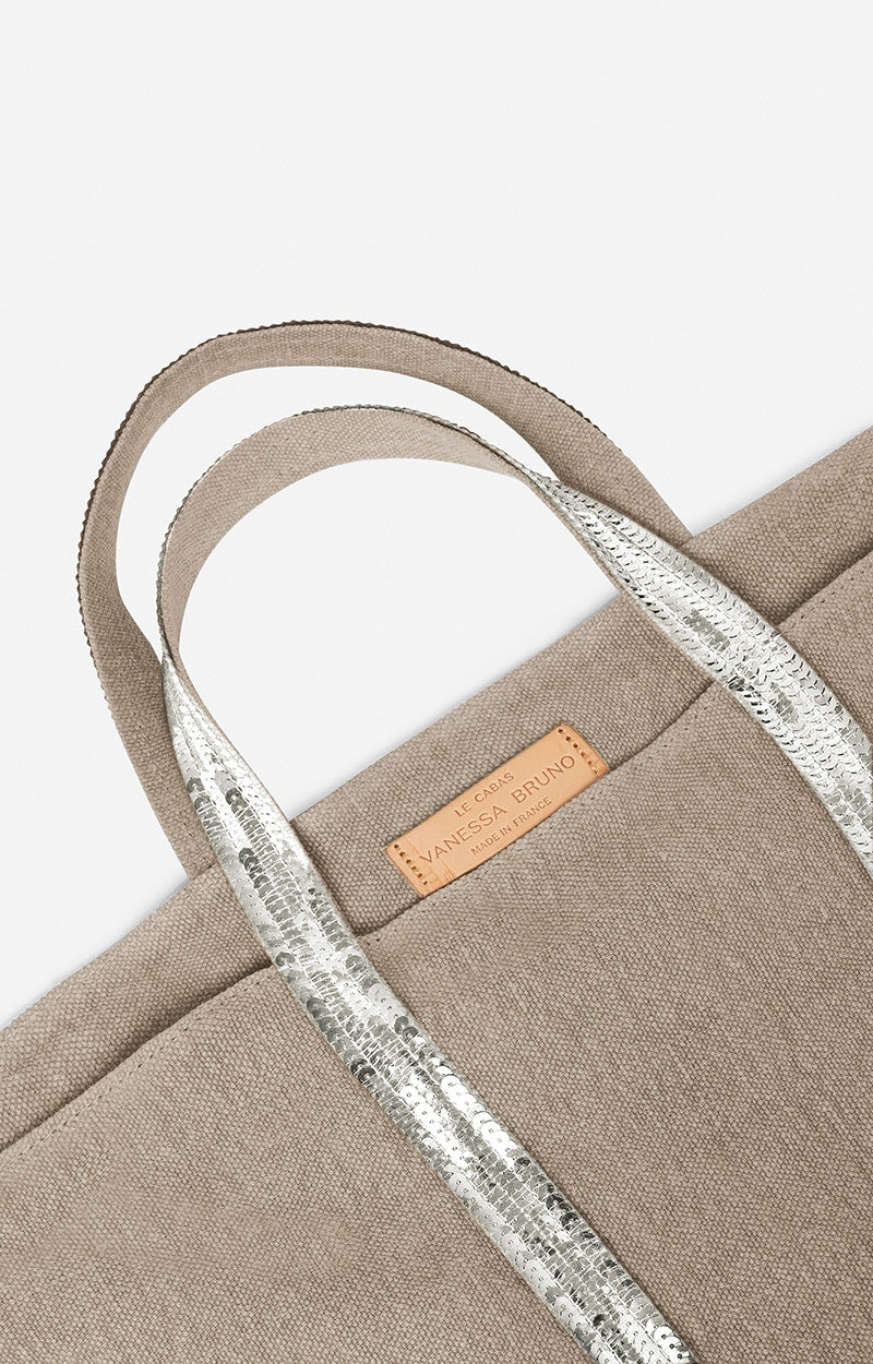 LINEN M SABLE CABAS TOTE