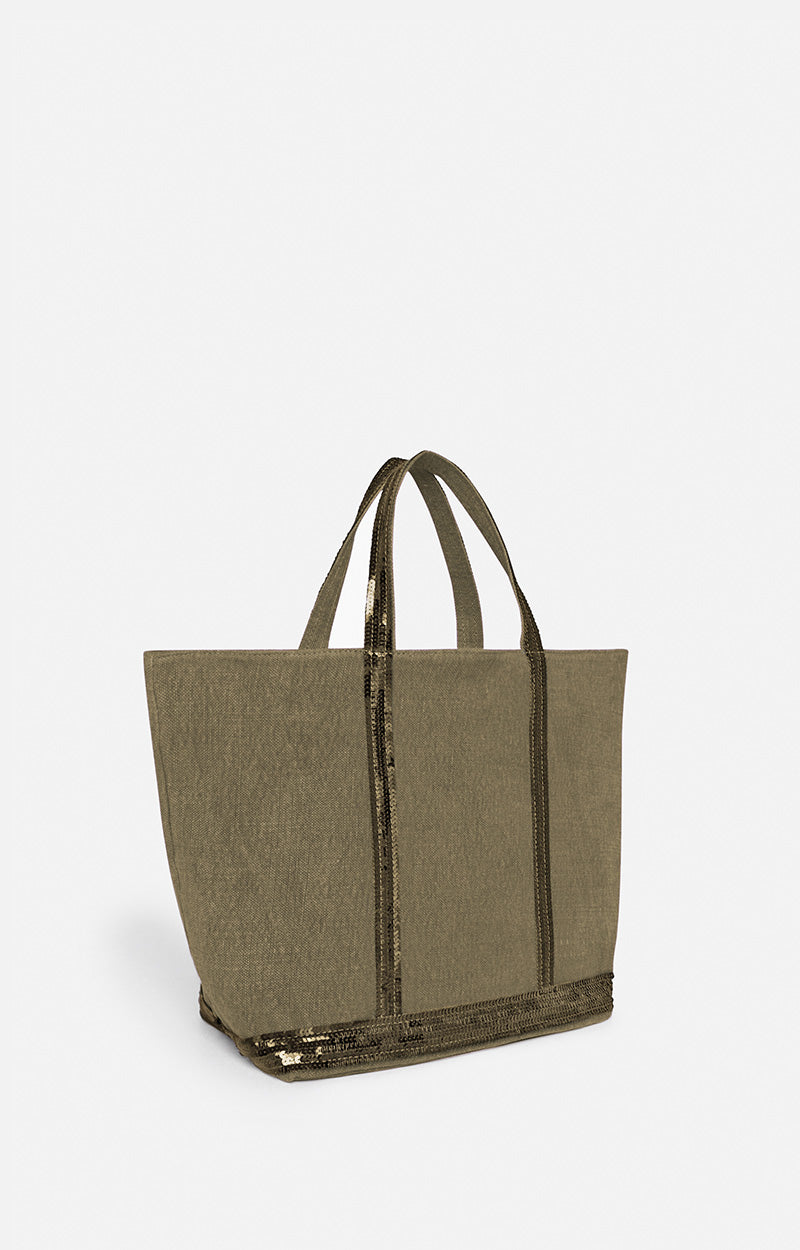LINEN M KAKI CABAS TOTE