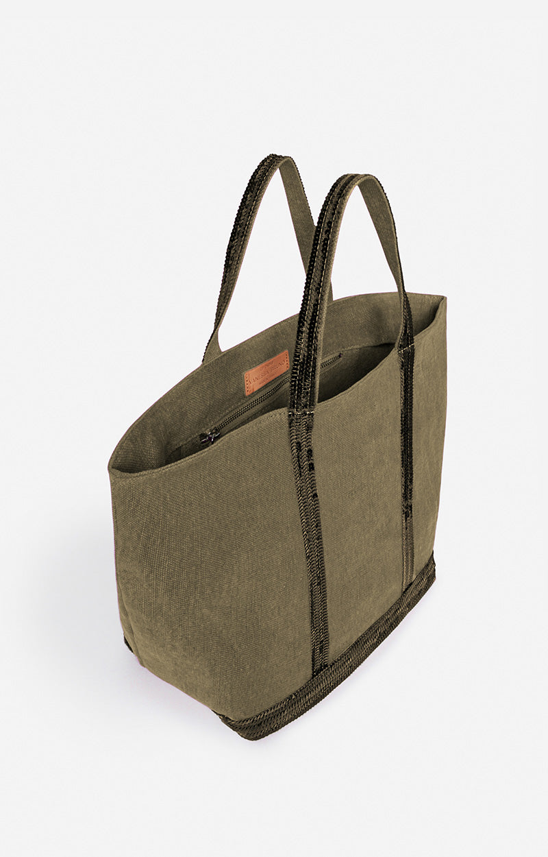 LINEN M KAKI CABAS TOTE