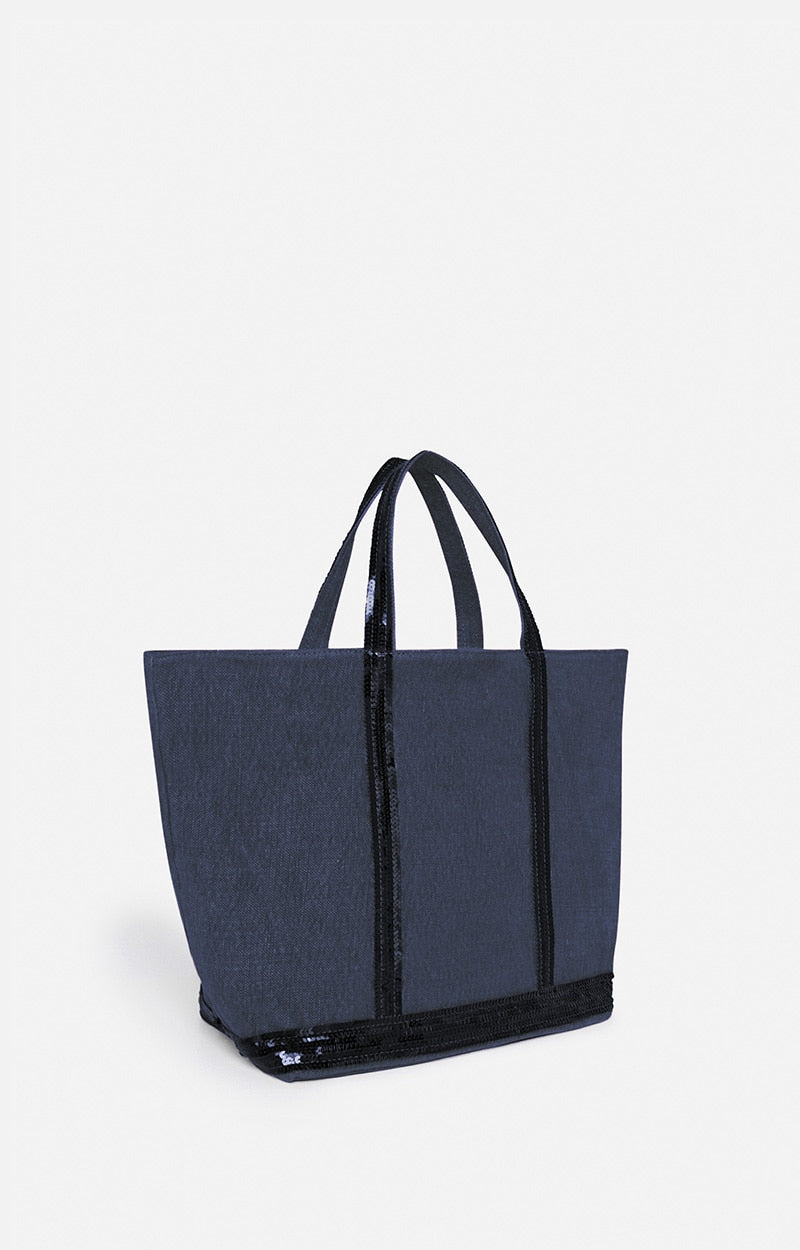 LINEN M DENIM CABAS TOTE