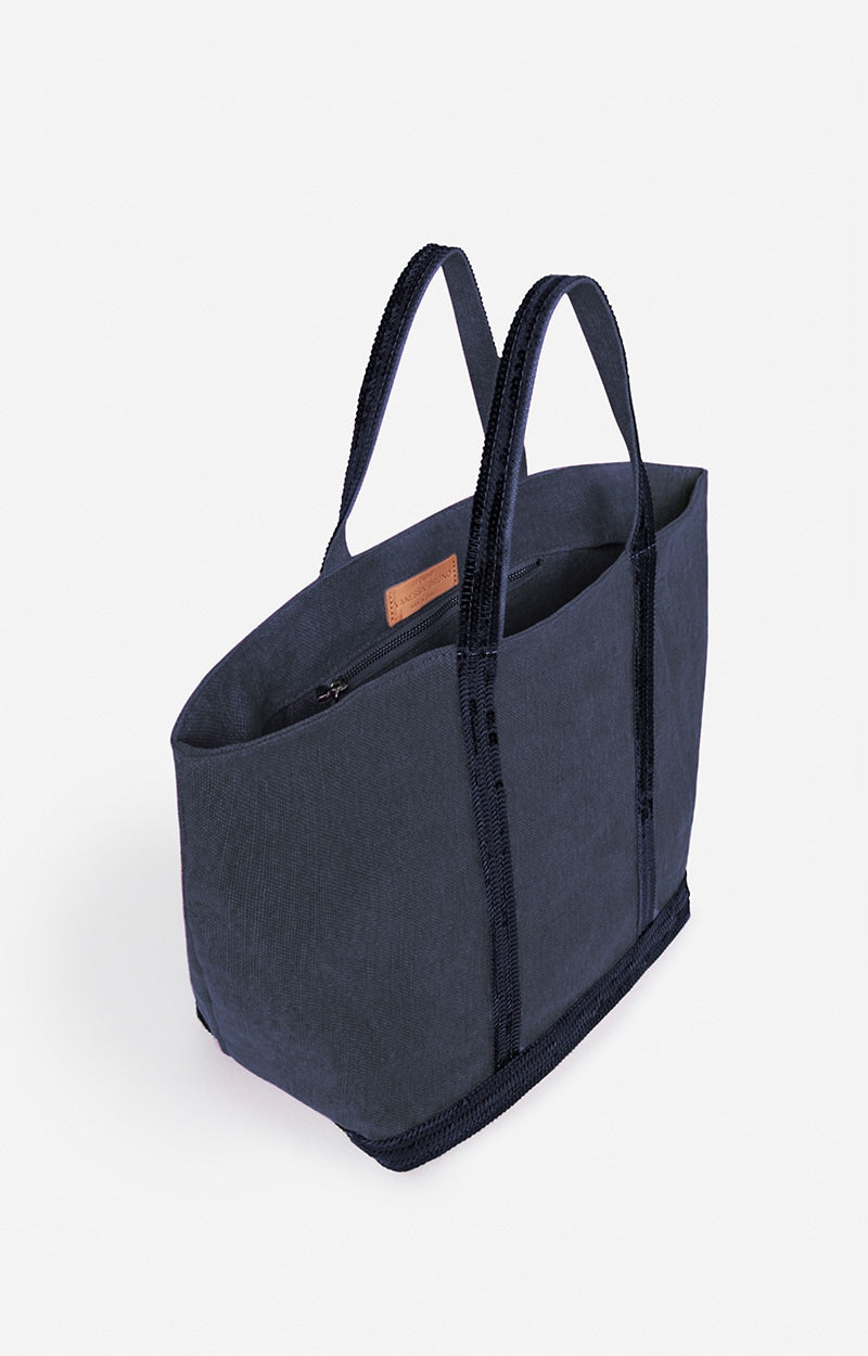 LINEN M DENIM CABAS TOTE