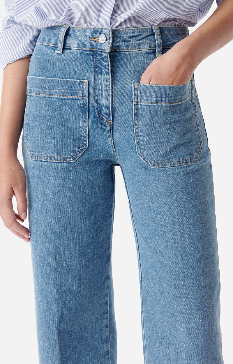 HELIAS LIGHT INDIGO CROPPED JEANS