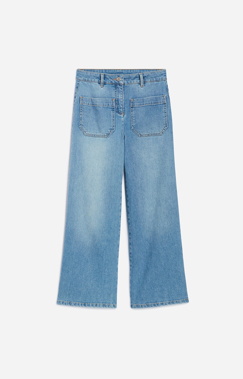 HELIAS LIGHT INDIGO CROPPED JEANS