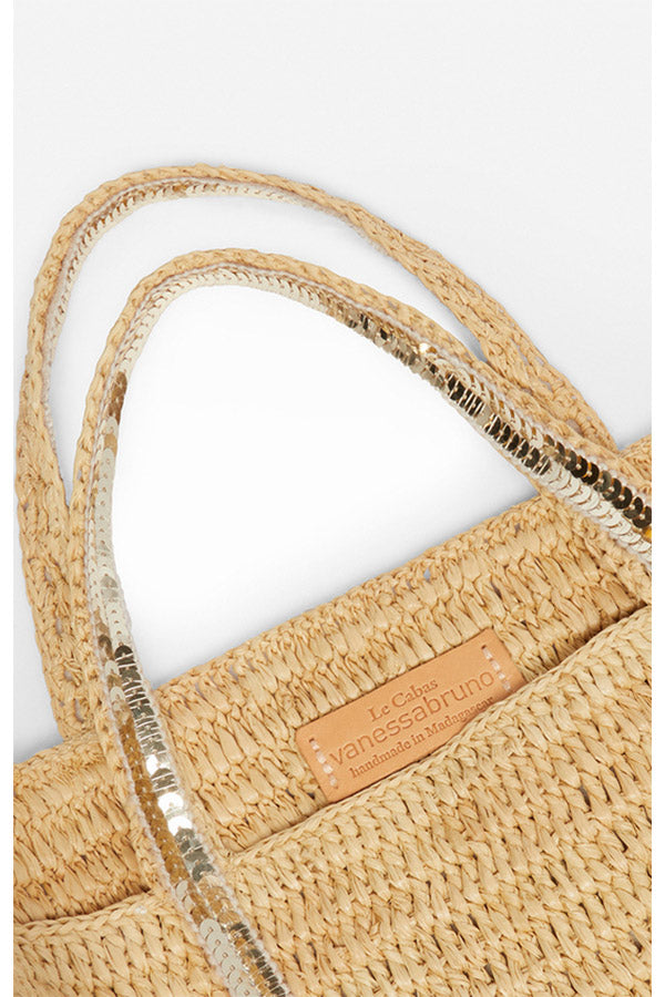 RAFFIA S GOLD CABAS TOTE