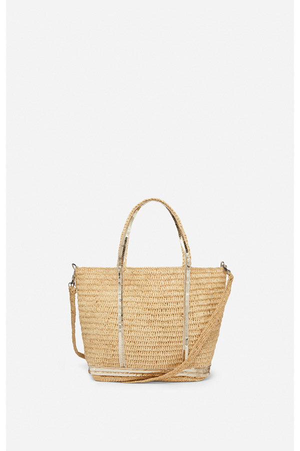 RAFFIA S GOLD CABAS TOTE
