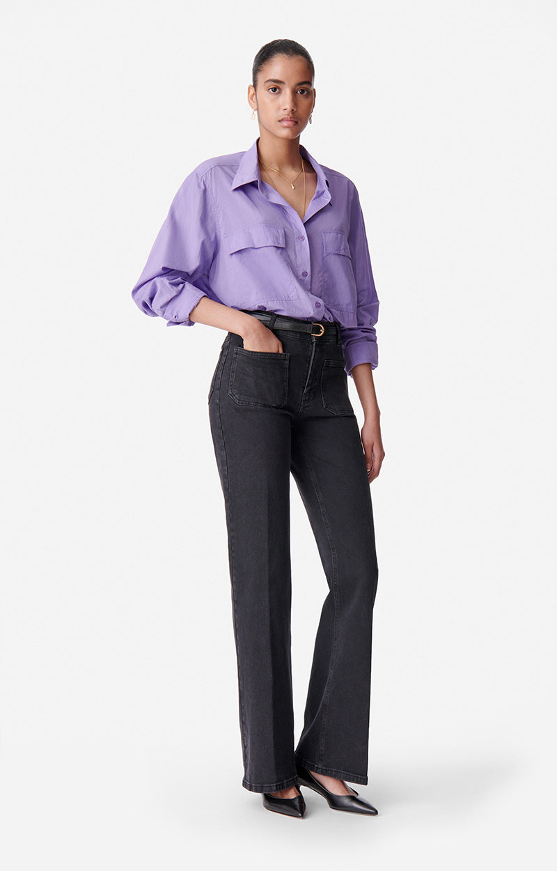 DOMPAY BLACK FLARE JEANS