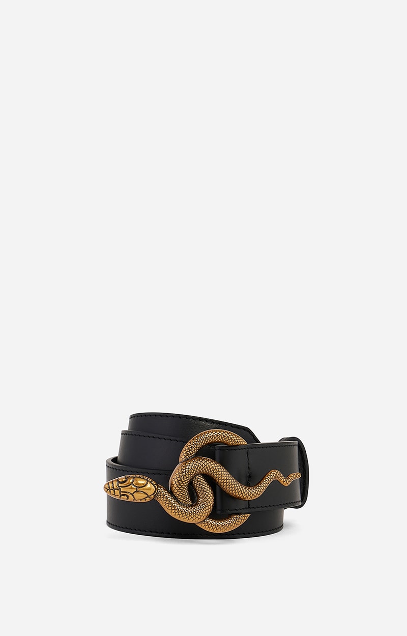 SNAKE PRINT LEATHER BELT