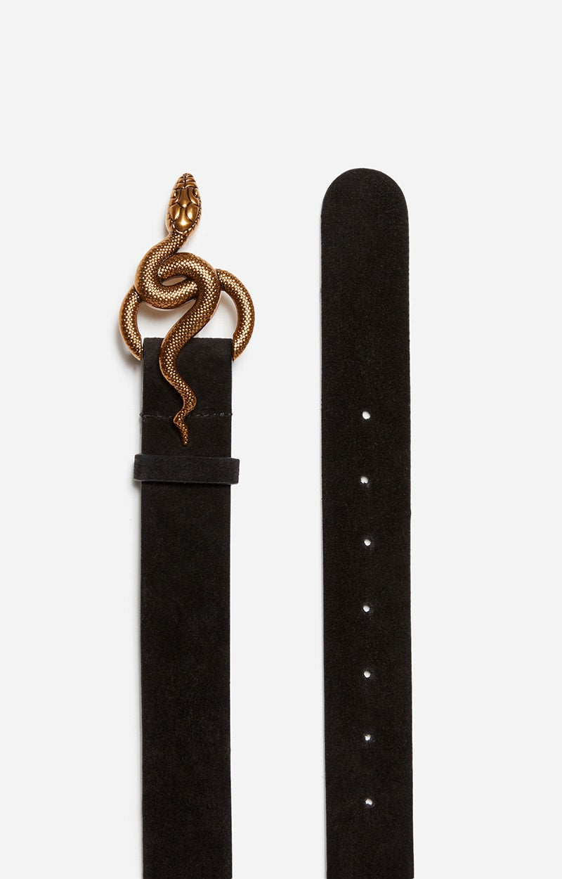 SNAKE PRINT LEATHER BELT
