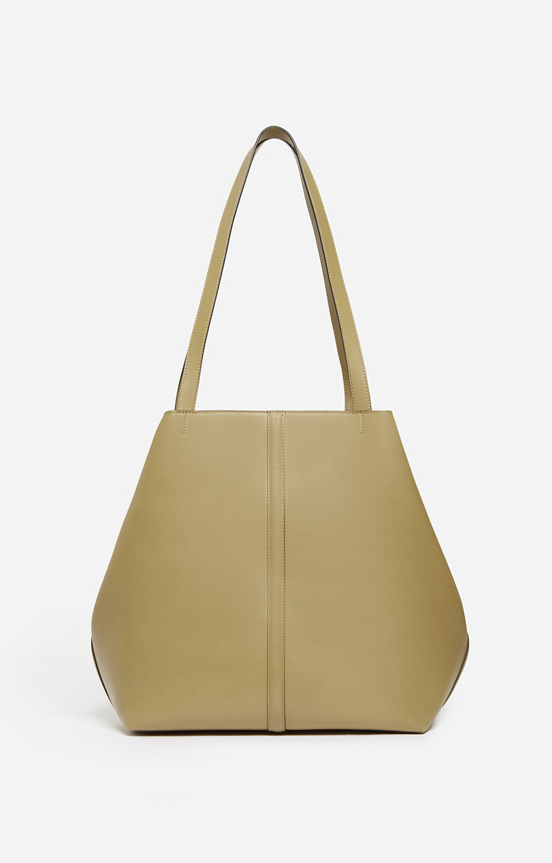 LARGE LEATHER OLIVE DAILY TOTE