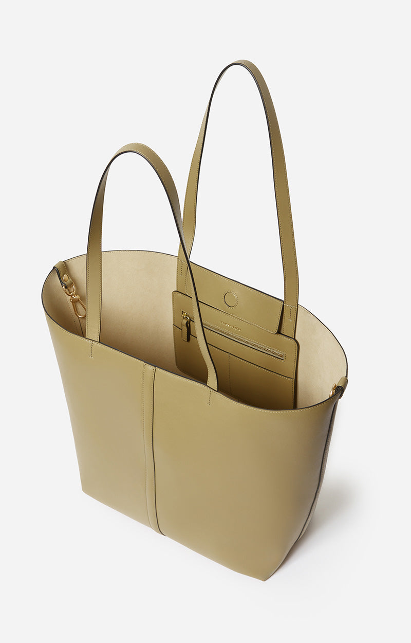 LARGE LEATHER OLIVE DAILY TOTE