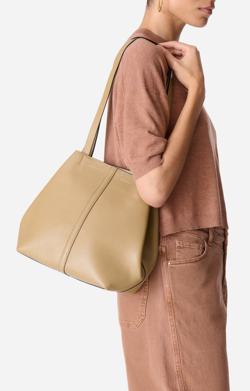 SMALL LEATHER OLIVE DAILY TOTE