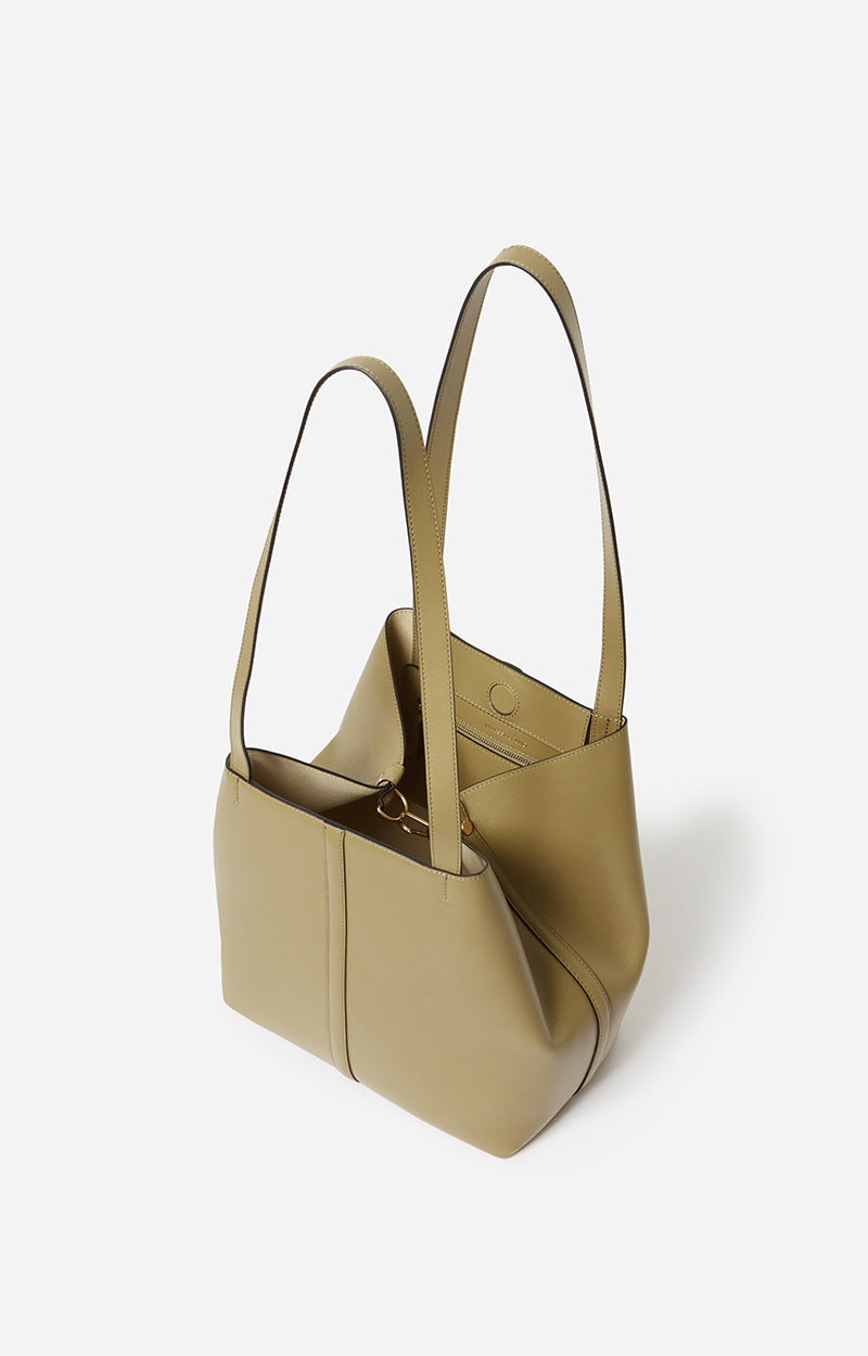 SMALL LEATHER OLIVE DAILY TOTE