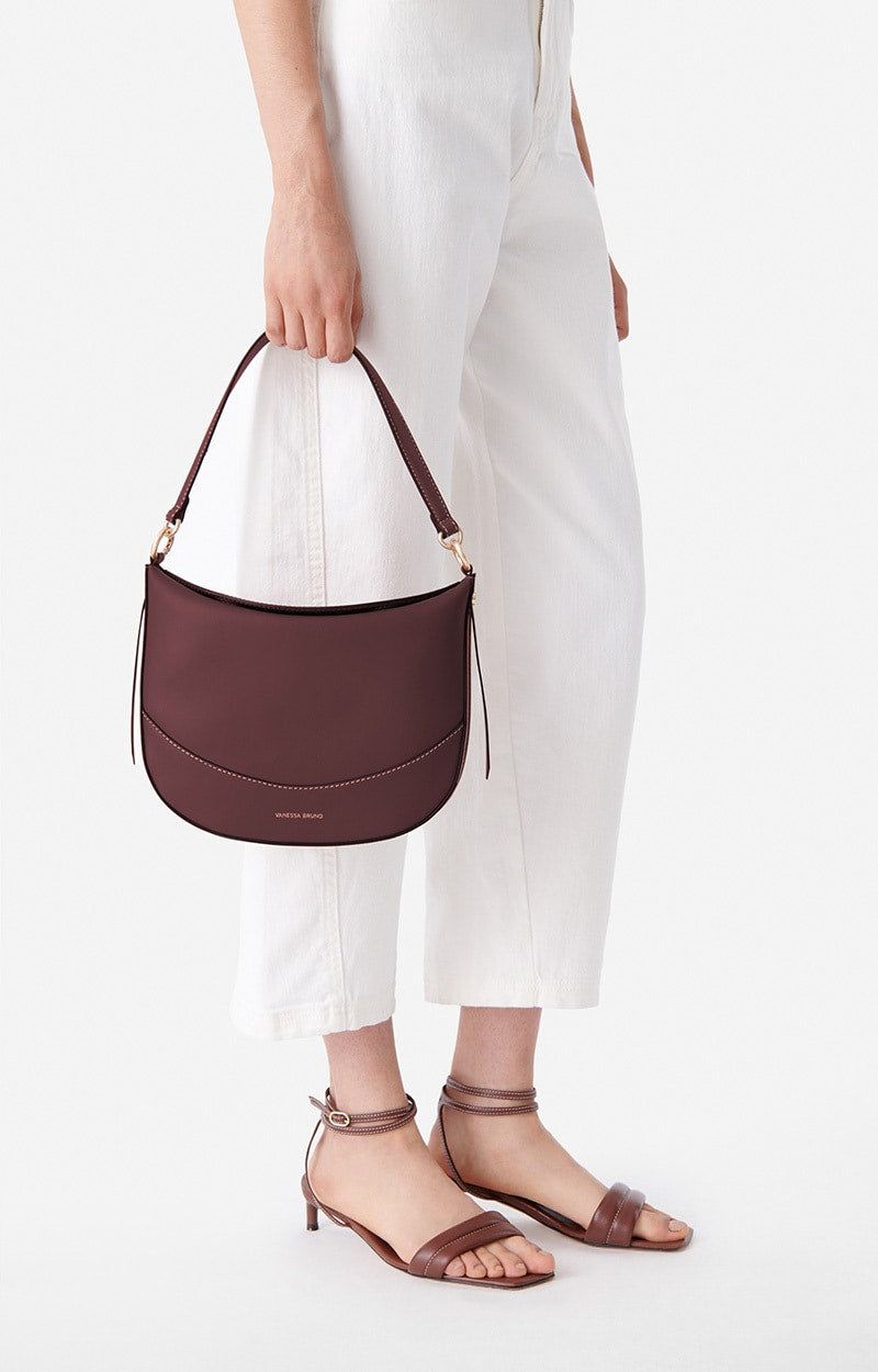 MEDIUM LEATHER BURGUNDY DAILY BAG