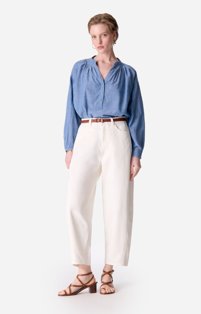 NIPOA CHAMBRAY BLOUSE