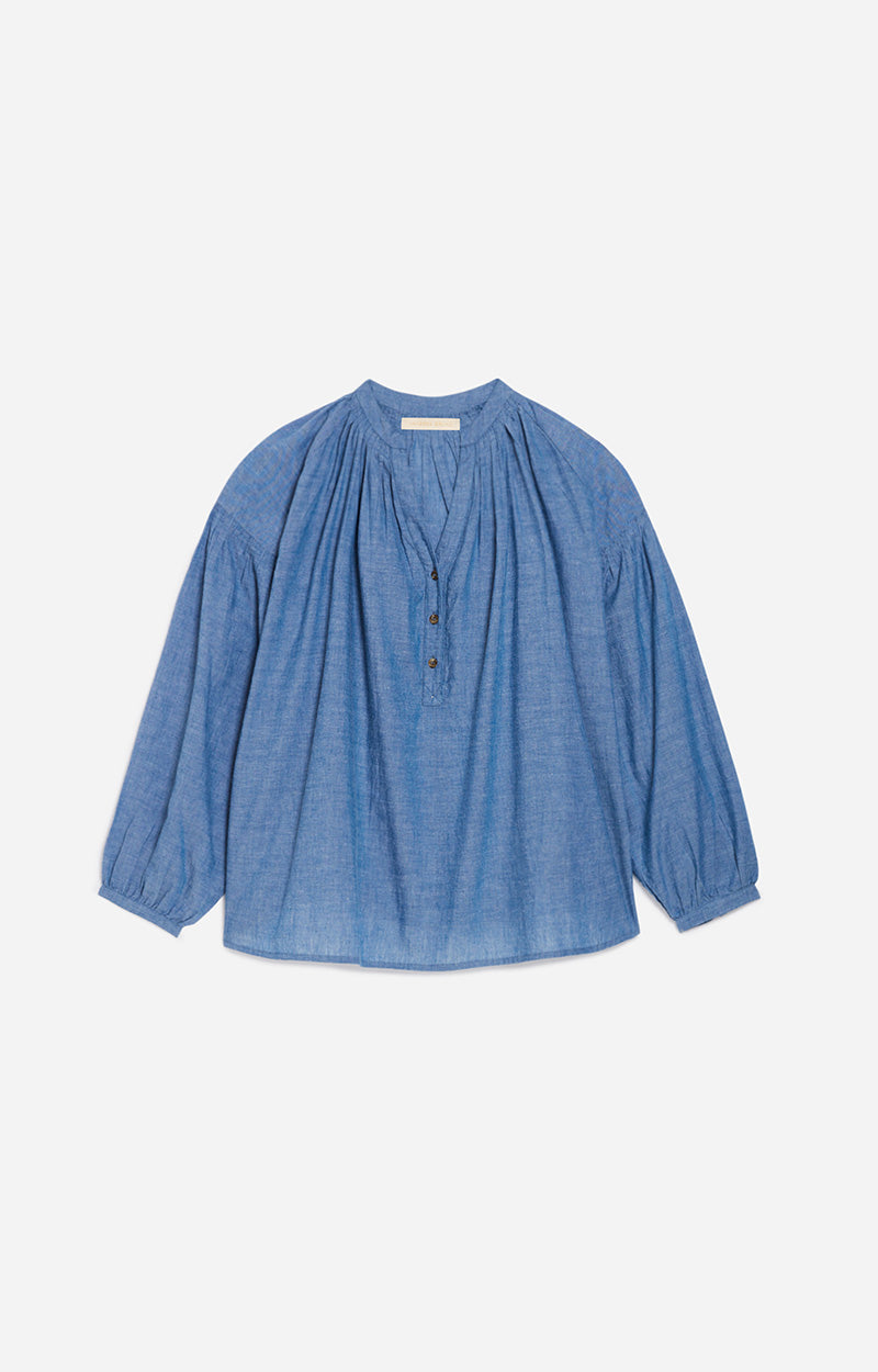 NIPOA CHAMBRAY BLOUSE