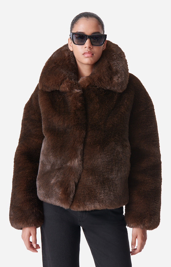 DANIEL BROWN FAUX FUR COAT