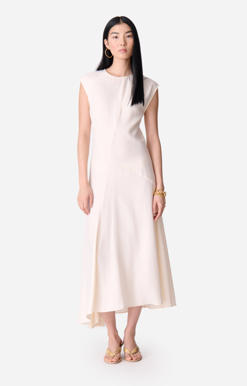 ENEA ECRU ASYMMETRIC DRESS
